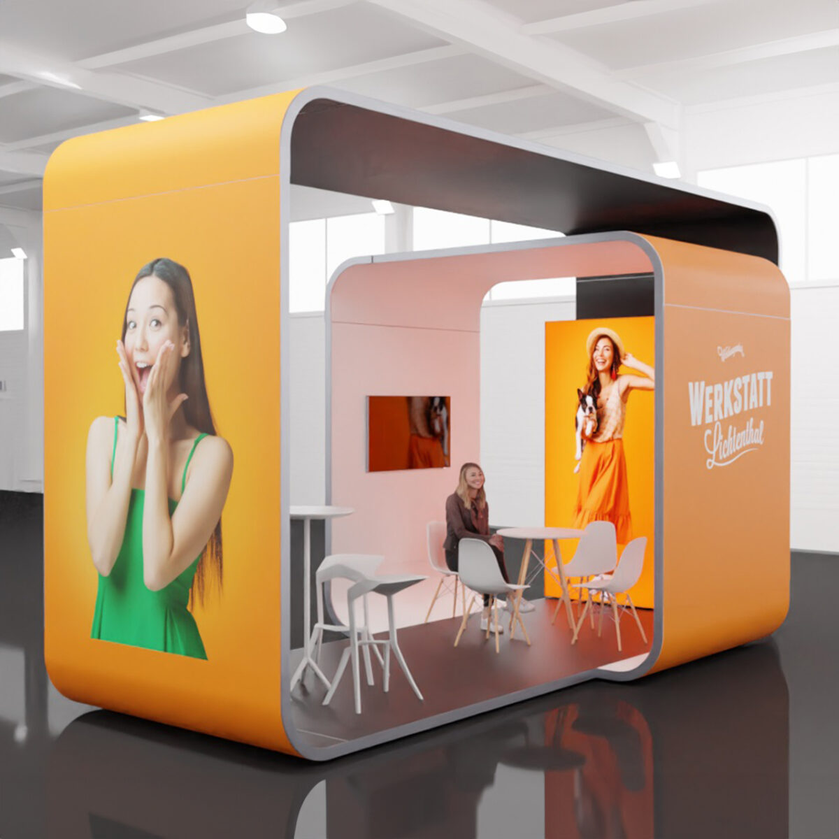 Cube Messestand orange