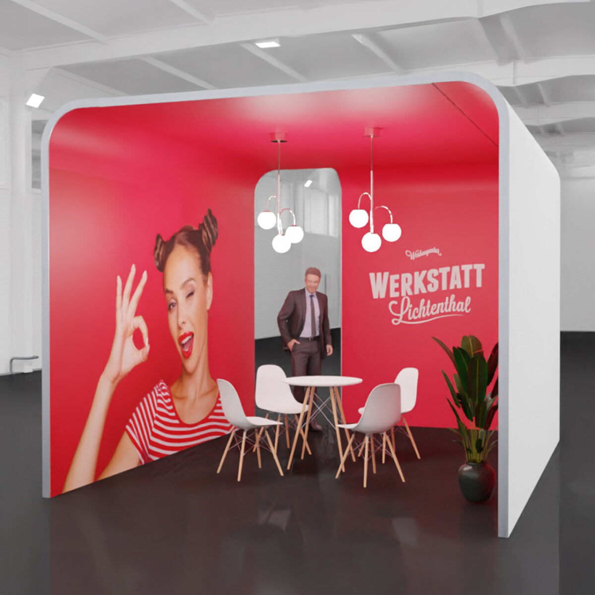 Cube Messestand red